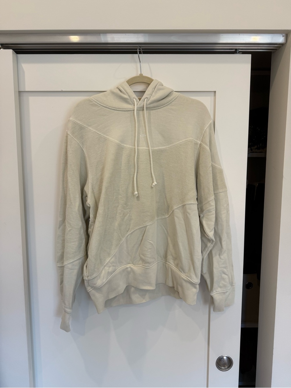 Kith Cream Pullover Hoodie with Terry Cloth Detail
